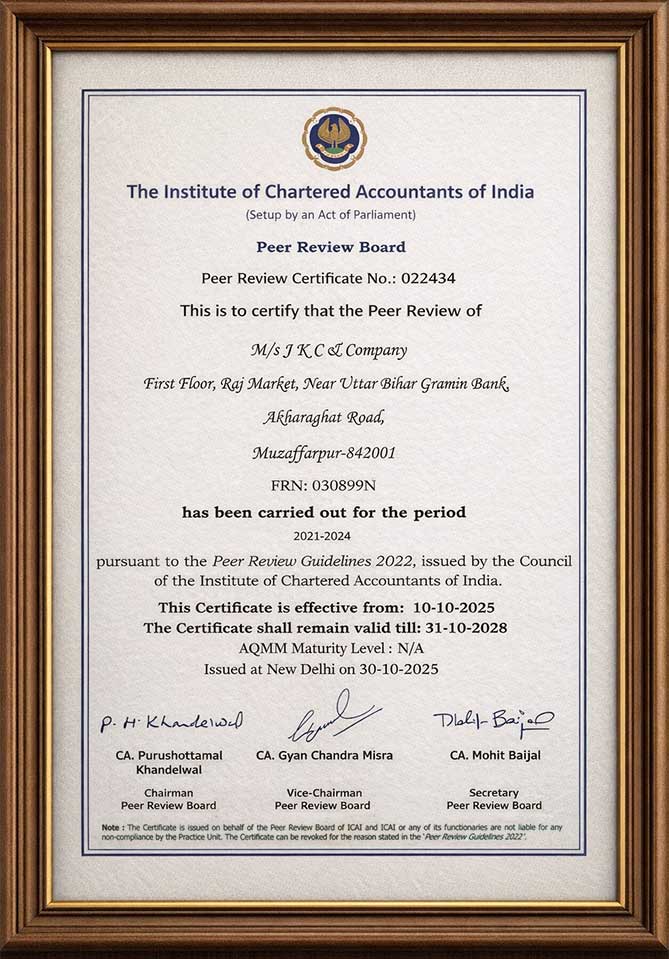 ICAI Peer Review Certificate